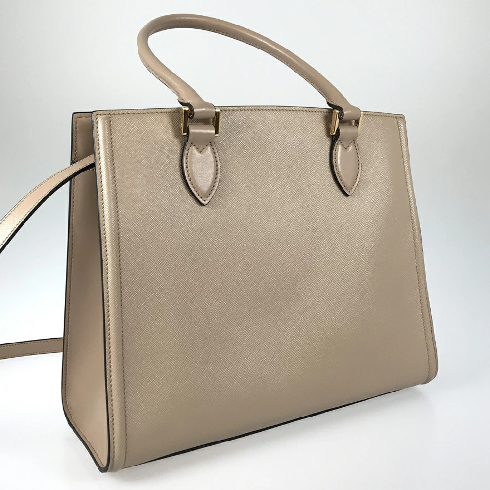 Prada Saffiano Handbag Leather Black